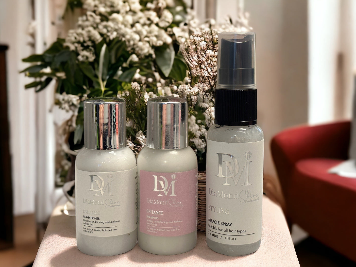 DiaMond Shine Enhance shampoo, conditioner & miracle spray 30 ml set