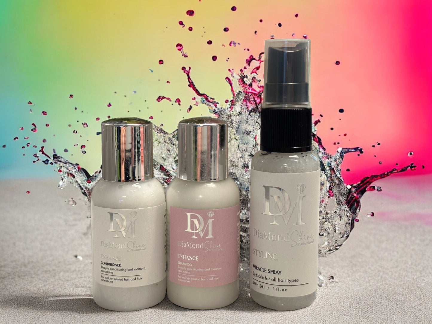 DiaMond Shine Enhance shampoo, conditioner & miracle spray 30 ml set