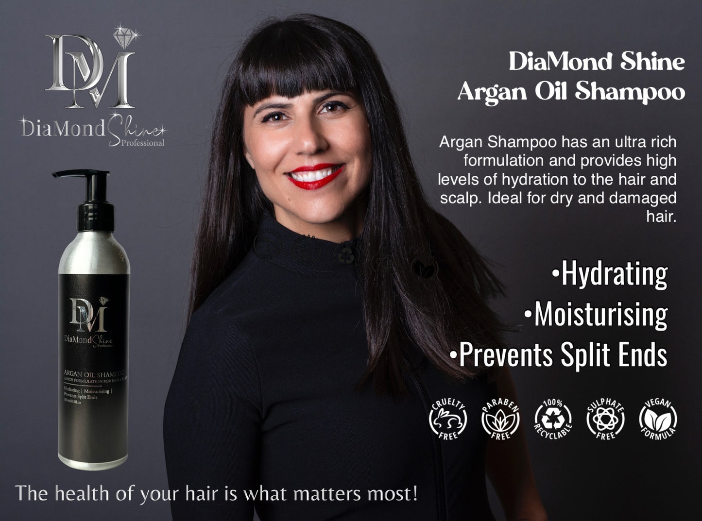 DiaMond Shine Full Recovery Set for Smooth ,Healthy and Shiny Hair + Detangling Brush