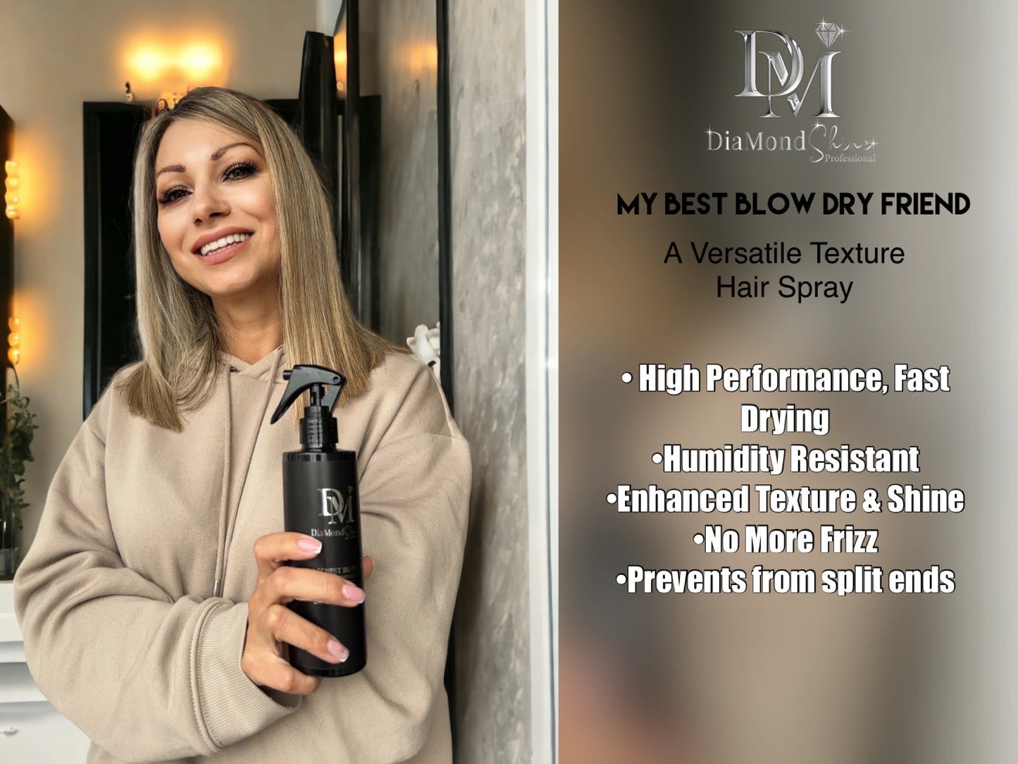 Black Friday Sale DiaMond Shine Full Recovery Set for Smooth ,Healthy and Shiny Hair + Detangling Brush